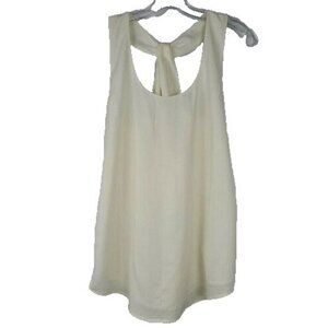 Shades Of Grey Womens Tank Top Small Cream Racerback Neutral Minimalist Casual